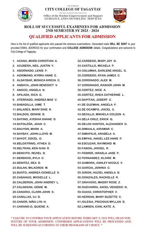 city college of tagaytay admission 2024|TO ALL QUALIFIED APPLICANTS FOR .